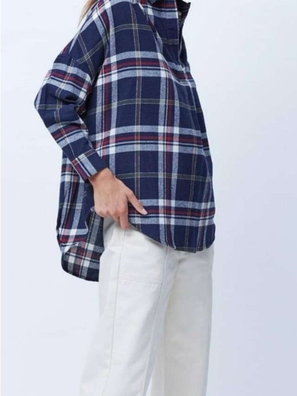 French Connection Flannel Rhodes Oversized Plaid Pullover